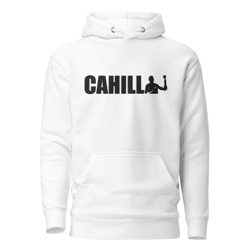 front view of cahill branded hoodie